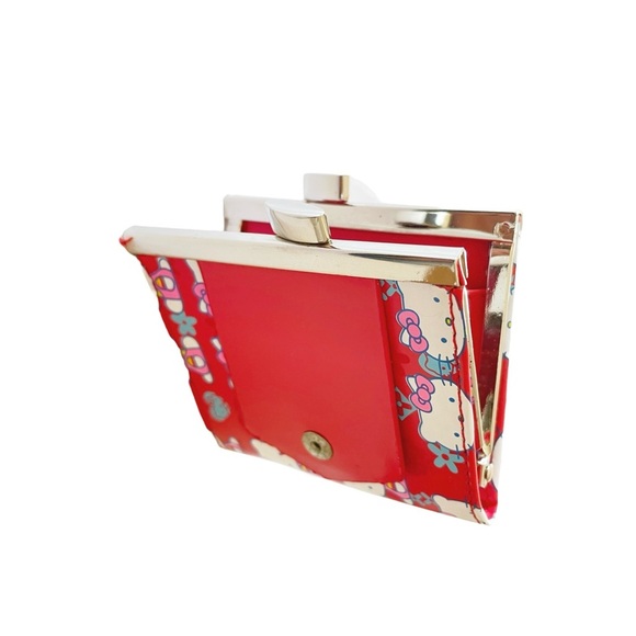 Hello Kitty Print Vinyl Coin Purse with Metal Kiss Lock, Small, 3.25” x 2.75” - Picture 4 of 8